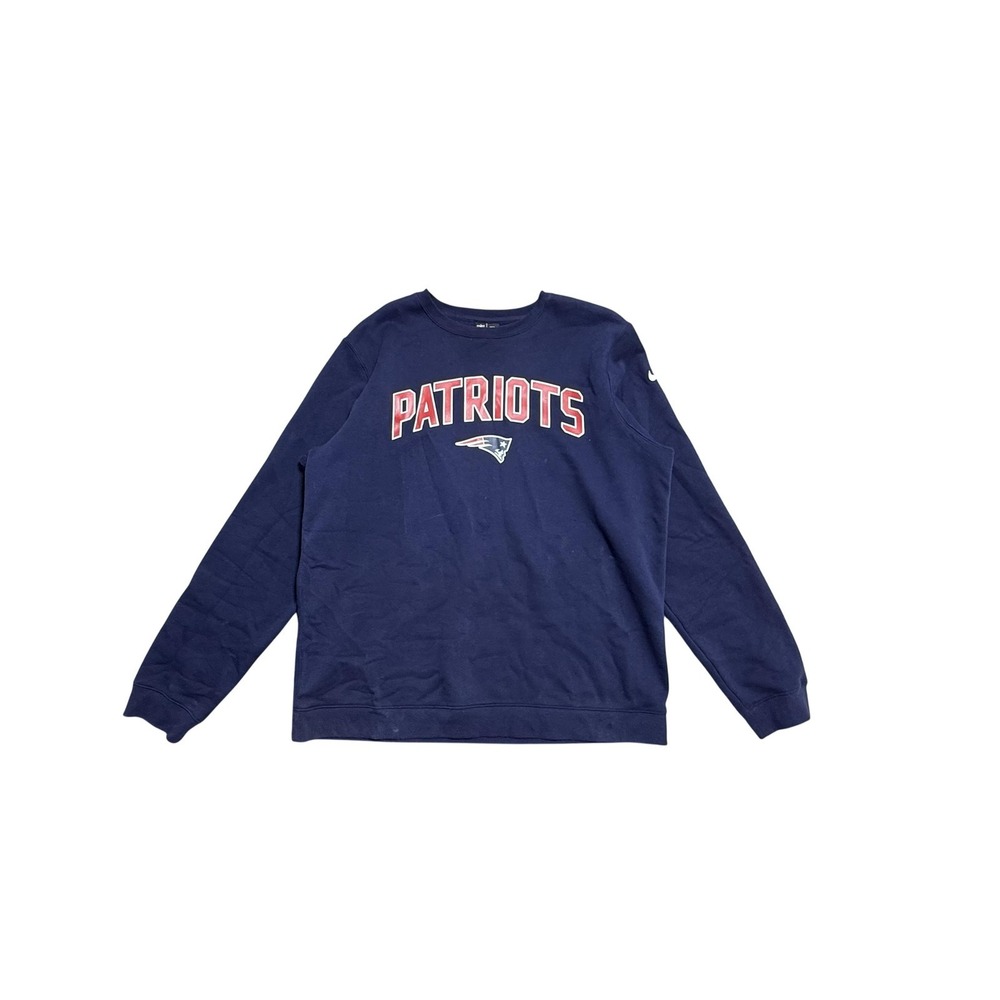 New England Patriots Sweatshirt Mens XL Blue NFL Football Nike Crewneck Pullover